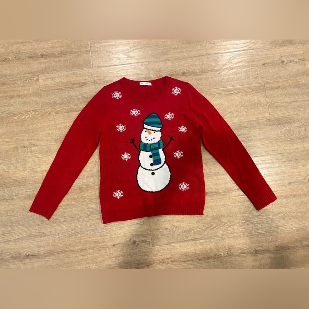 Red Snowman Crew Neck Sweater